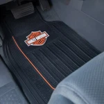 Pair Of Plasticolor Harley Davidson Universal Front Floor Matts 30.5 X 18 Inch. Fixed Price $63.95.