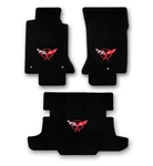 1997-2004 Corvette Coupe 3PC Black Carpet Floor Mats With Red C5 Flags Logo. Fixed Price $318.98.