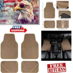 Luxury Beige Leather Car Floor Mats With Double Stitching - All Weather Control. Fixed Price $44.78.