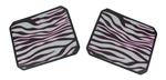 Set Of 2 Pink Safari Zebra Striped Plasticlear Utility Mats. Fixed Price $19.82.