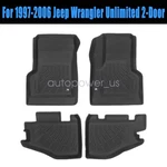 3D Floor Mats Liners Set Of 4 For 1997-2006 Jeep Wrangler 2-DOOR Tpe All Weather. Fixed Price $70.59.