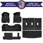Fits 2021-2024 Gmc Yukon 8 Passenger Tpe Floor Mats & Trunk Cargo Liners Black. Fixed Price $118.99.