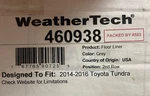 Weathertech Floorliner For 2014-2021 Toyota Tundra Crewmax 2ND Row Grey. Fixed Price $108.00.