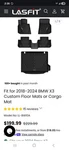 Lasfit Floor Liners & Cargo For 2018-2024 Bmw X3 Black All-weather Mats. Fixed Price $70.00.