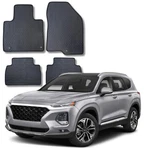 Floor Mats All Weather For 2019 2020 Hyundai Santa Fe, Front And Rear Dark Gray. Fixed Price $55.90.