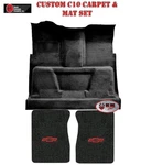1981-86 Chevy C10 Truck Black Cutpile Carpet Red Logo Floor Mats Automatic. Fixed Price $434.99.