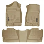 Husky Weatherbeater 1ST/2ND Row Tan Floor Liners For Silverado Sierra 1500 Crew. Fixed Price $158.98.