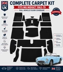 Carrelli Hessian Backed Interior Carpet Set Black -mg Midget & Ah Sprite 1962-79. Fixed Price $194.62.