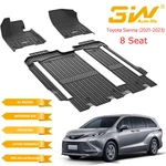 3W Floor Mat For 2021-2024 Toyota Sienna 8 Seat All Weather Tpe Heavy Duty Liner. Fixed Price $142.79.