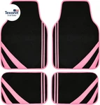 Pink Edge Faux Leather Floor Mats Universal Carpet With Double Stit. Fixed Price $43.33.