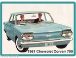 1961 Chevrolet Corvair 700 Sedan Auto Refrigerator / Tool Box Magnet Man Cave. Fixed Price $8.00.