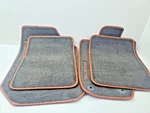 Genuine Ford Charcoal Black Orange Border Floor Mats Set Of 4. Fixed Price $95.99.