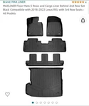 Maxliner Rows/cargo Black 18-22 Lexus Rxl A0222/B0222/C0222/D0357. Fixed Price $209.00.