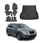 Custom Floor Mats & Cargo Liners For Nissan Pathfinder 2013-2020 Black 6 Pcs. Fixed Price $140.79.