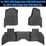 2-ROW Floor Mats Liners For 2002-2009 Dodge Ram 1500 2500 3500 Quad Cab Tpe 3D. Fixed Price $70.09.