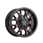 (1) Mayhem Warrior 17X9 5-127/5-139.7 87 Hub Offset Black Wheel Rim. Fixed Price $279.99.