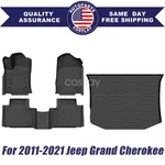 For 2011-2021 Jeep Grand Cherokee Tpe Floor Mats Trunk Cargo Liners 4PCS Black. Fixed Price $109.99.