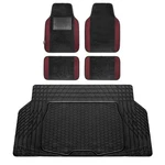 Fh Group Universal Fit Burgundy/black Carpet Floor Mats W/ Rubber Cargo. Fixed Price $48.99.