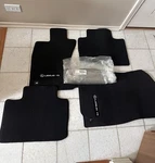 New Lexus Carpet Floor Mats, Black With Red Rioja Thread PT206-53148-29. Fixed Price $85.00.