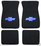 Acc Black 80/20 Loop Carpet 4-PIECE Floor Mat Set With Blue Chevy Bowtie. Fixed Price $198.00.