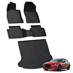 Full Set Mats For Mazda 3 2014-2018 Floor 1ST-2ND Row + Trunk Cargo. Fixed Price $190.00.