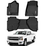 Oedro Floor Mats Liner For 2014-2018 Silverado/sierra 1500 Double Cab Tpe Rubber. Fixed Price $77.69.