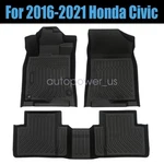 For 2016-2021 Honda Civic Tpe All-weather Front & Rear Floor Mats Liners Black. Fixed Price $67.19.