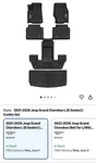Yitamotor Floor Mats For Jeep Grand Cherokee 2021-2026 6-SEATER Full Set Black. Fixed Price $85.00.