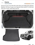 Powerty Fit For Trunk Mat Mercedes-benz Gle W166 2015-2019 (not 2020 350. Fixed Price $39.99.