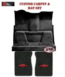 1987 R10 Truck Black Cutpile Carpet & Floor Mat Set W/chevy Bowtie -auto. Fixed Price $434.99.