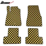 Fits 05-09 Ford Mustang Anti-slip Floor Mats Checkered Carpet Black Yellow Plaid. Fixed Price $54.99.
