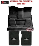 1975-80 Chevy C10 Truck Black Cutpile Carpet Silver Logo Floor Mats Auto 400. Fixed Price $434.99.