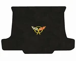 C5 Corvette Convertible Black Cargo Trunk Mat - Yellow Crossed Flags Racing Logo. Fixed Price $180.99.