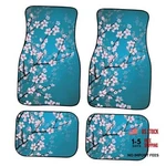 Pink Cherry Blossom Floor Mats Carpet Set Of 4 Japanese Flower Blue. Fixed Price $60.12.