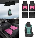 Universal Fitment Floor Mats For Auto Car Suv Van Rubber Pink Black W/ Free Gift. Fixed Price $33.99.