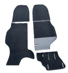 Porsche 911 74-85 Targa Cab Black Plush Front Rear Floor Mats & Pedal Piece Set. Fixed Price $265.00.
