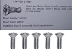 Cowl/deck/trunk/door/hinge Screws! For Classic & Vintage Vehicles Etc (10PCS). Fixed Price $29.50.