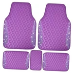 Bling Leather Car Mats Shining Front And Rear 5PCS Purple Diamond. Fixed Price $62.33.