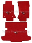 C5 Corvette Coupe & Hatchback Torch Red Floor Trunk Mats Set Black Flags Logo. Fixed Price $319.98.