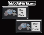 (2) 78-88 Body By Fisher Door Sill Plate Repro. Aluminum Decal Gm # 20010201. Fixed Price $20.00.