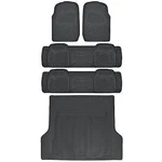 Heavy Duty Rubber Suv Floor Mats & Cargo Liner 5PC 3 Rows Full Set Black. Fixed Price $95.95.