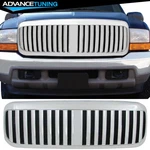 Fits 99-04 Ford F-250 Super Duty Vertical Chrome Abs Front Bumper Insert Grille. Fixed Price $94.99.