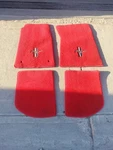 Piece Red Floor Mat Set W/ Pony Logo 1964-1973 Ford Mustang. Fixed Price $189.00.