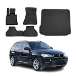 For Bmw X5 07-13 Classic 1ST, 2ND Row & Cargo Black Floor Mat Liner Set. Fixed Price $134.99.