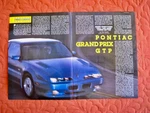 1991 Pontiac Grand Prix Gtp Coupe - Original Road Test Excellent Condition. Fixed Price $6.95.