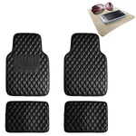 Universal Leather Floor Mats For Car Auto Diamond Pattern Black W. Free Dash. Fixed Price $27.99.