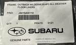 2022-25 Outback Wilderness Subaru Heavy Gauge All Weather Floor Mats J501SAN110. Fixed Price $143.99.