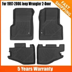 Tpe Floor Mats Liners Set Black Fits 1997-2006 Jeep Wrangler 2-DOOR All Weather. Fixed Price $69.79.