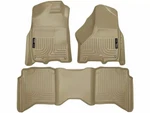 Husky Weatherbeater FRONT/2ND Row Floor Mats 3 Pc Fits Many 09-24 Dodge, Ram Tan. Fixed Price $149.99.