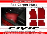Genuine Oem Honda Civic 4DR 5DR Red Carpet Floor Mat Set (08P15-TGG-110A). Fixed Price $176.80.